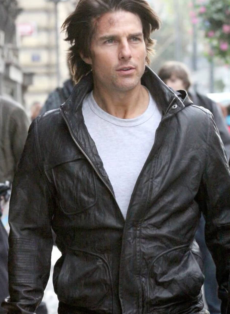 Tom Cruise Ghost Protocol Mission Impossible Leather Jacket