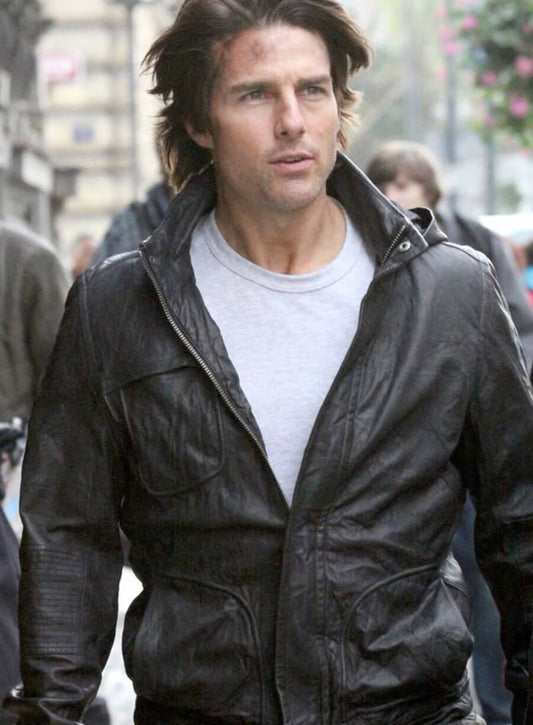 Tom Cruise Ghost Protocol Mission Impossible Leather Jacket