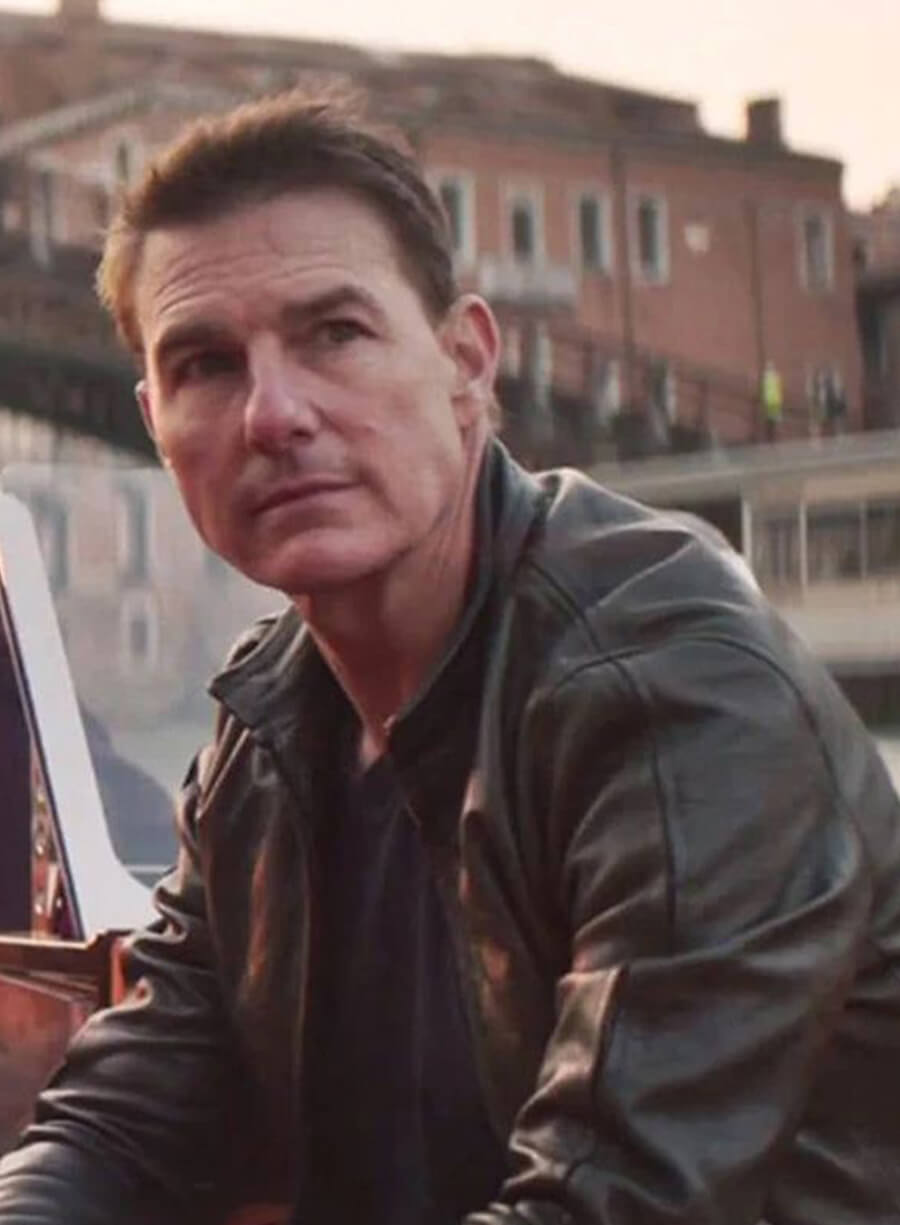 Tom Cruise Mission Impossible Dead Reckoning Black Leather Jacket