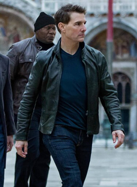 Tom Cruise Mission Impossible Dead Reckoning Black Leather Jacket