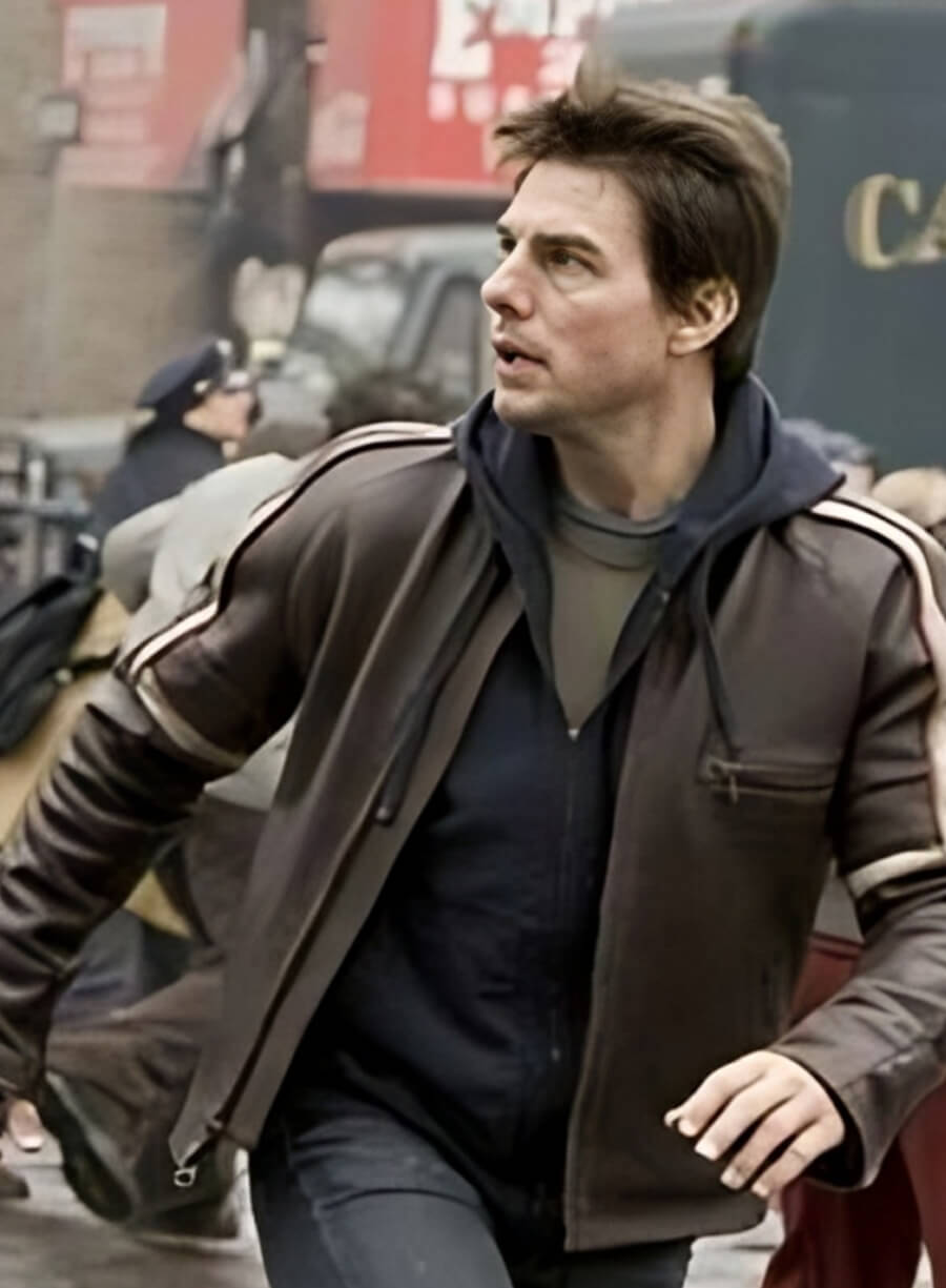 Tom Cruise War of the Worlds Brown Leather Jacket