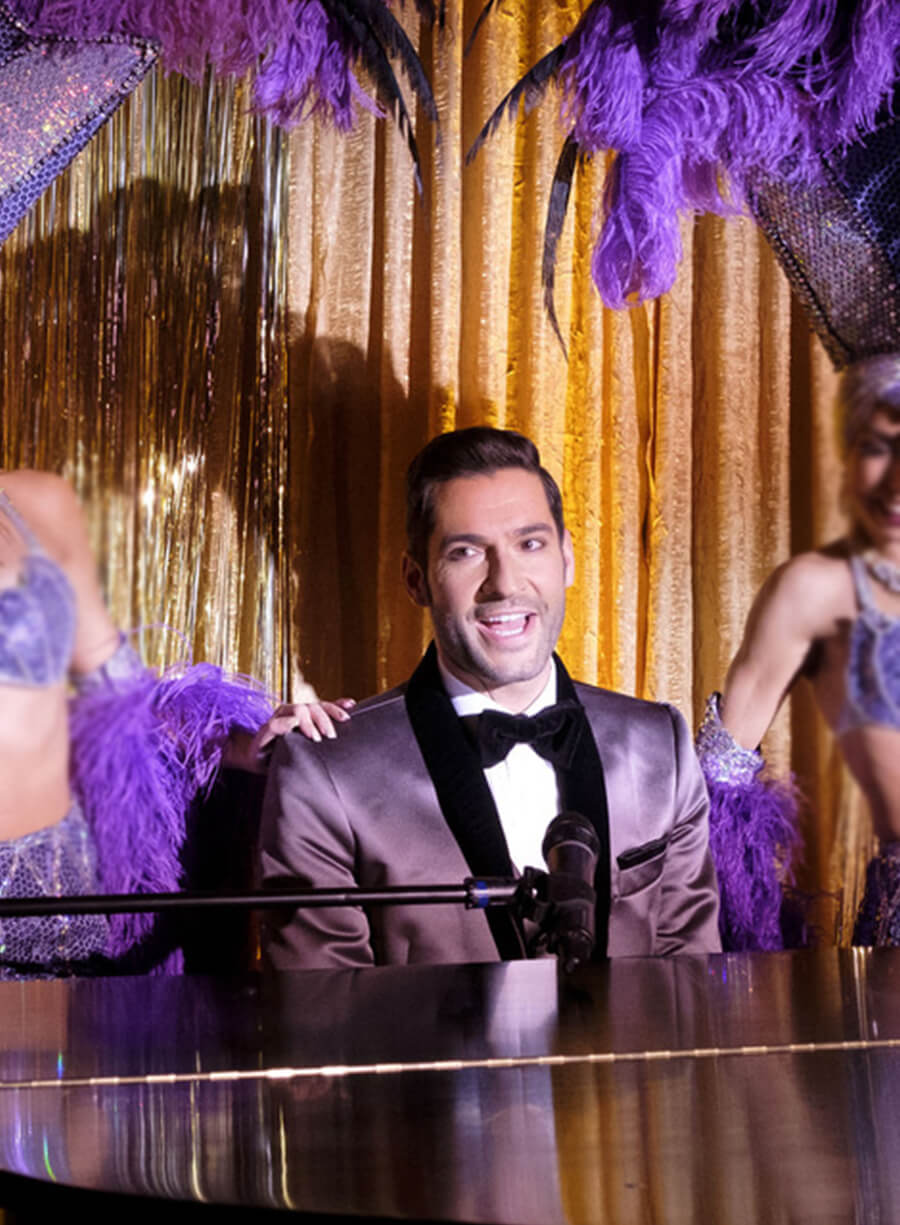 Tom Ellis Lucifer Morningstar S03 Purple Velvet Blazer