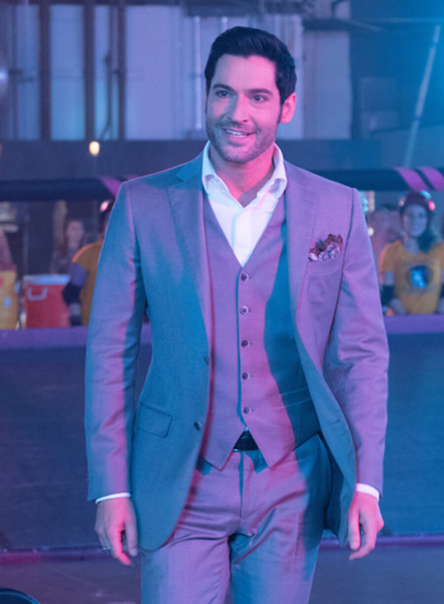 Tom Ellis Lucifer S03 Grey Blazer