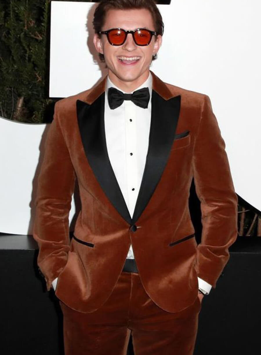 Tom Holland Brown Velvet suit