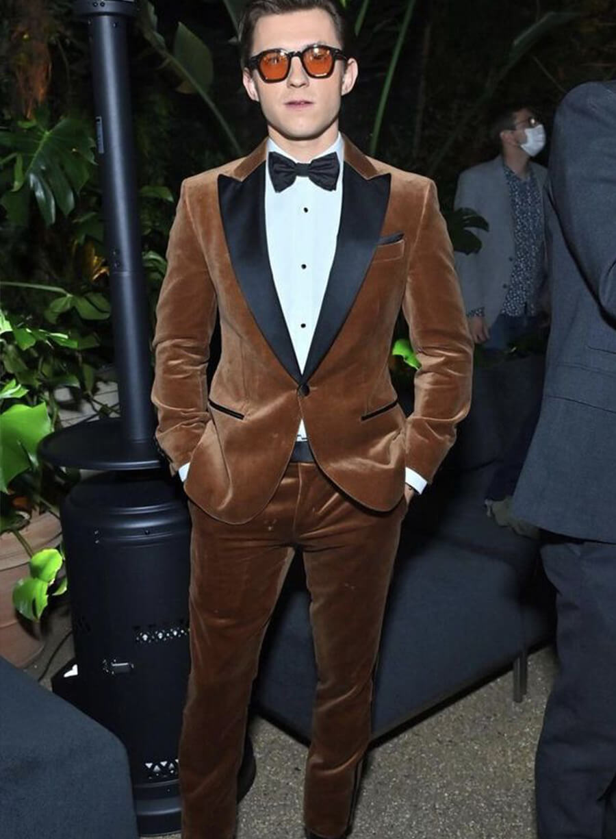 Tom Holland Brown Velvet suit