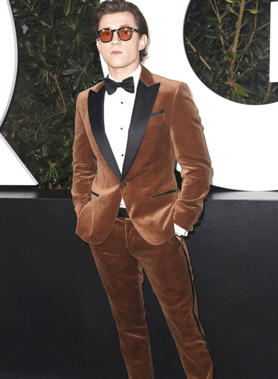 Tom Holland Brown Velvet suit
