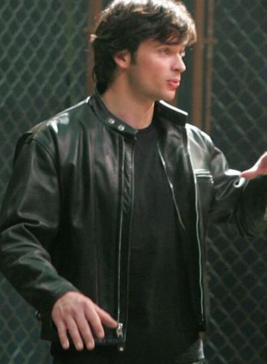 Tom Welling Smallville S06 Black Leather Jacket