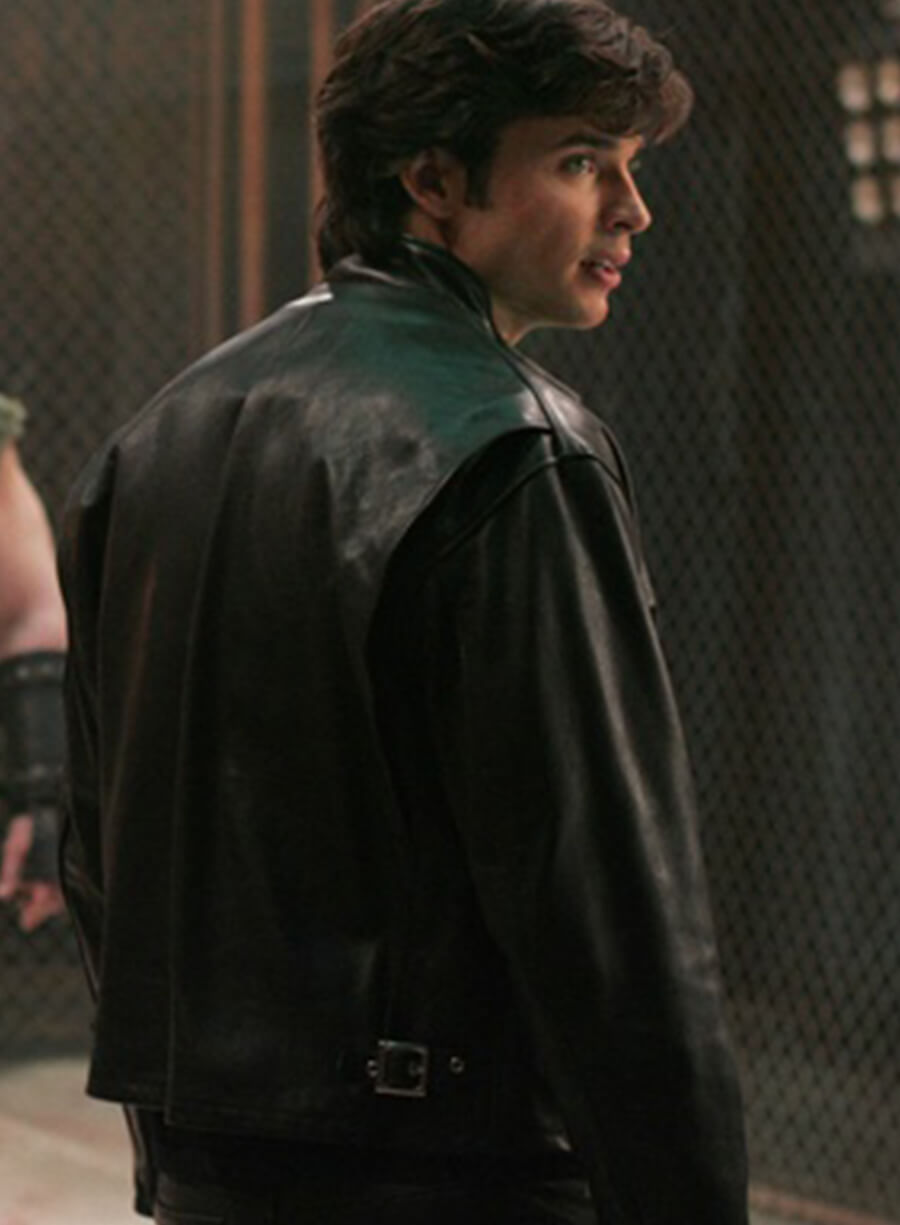 Tom Welling Smallville S06 Black Leather Jacket