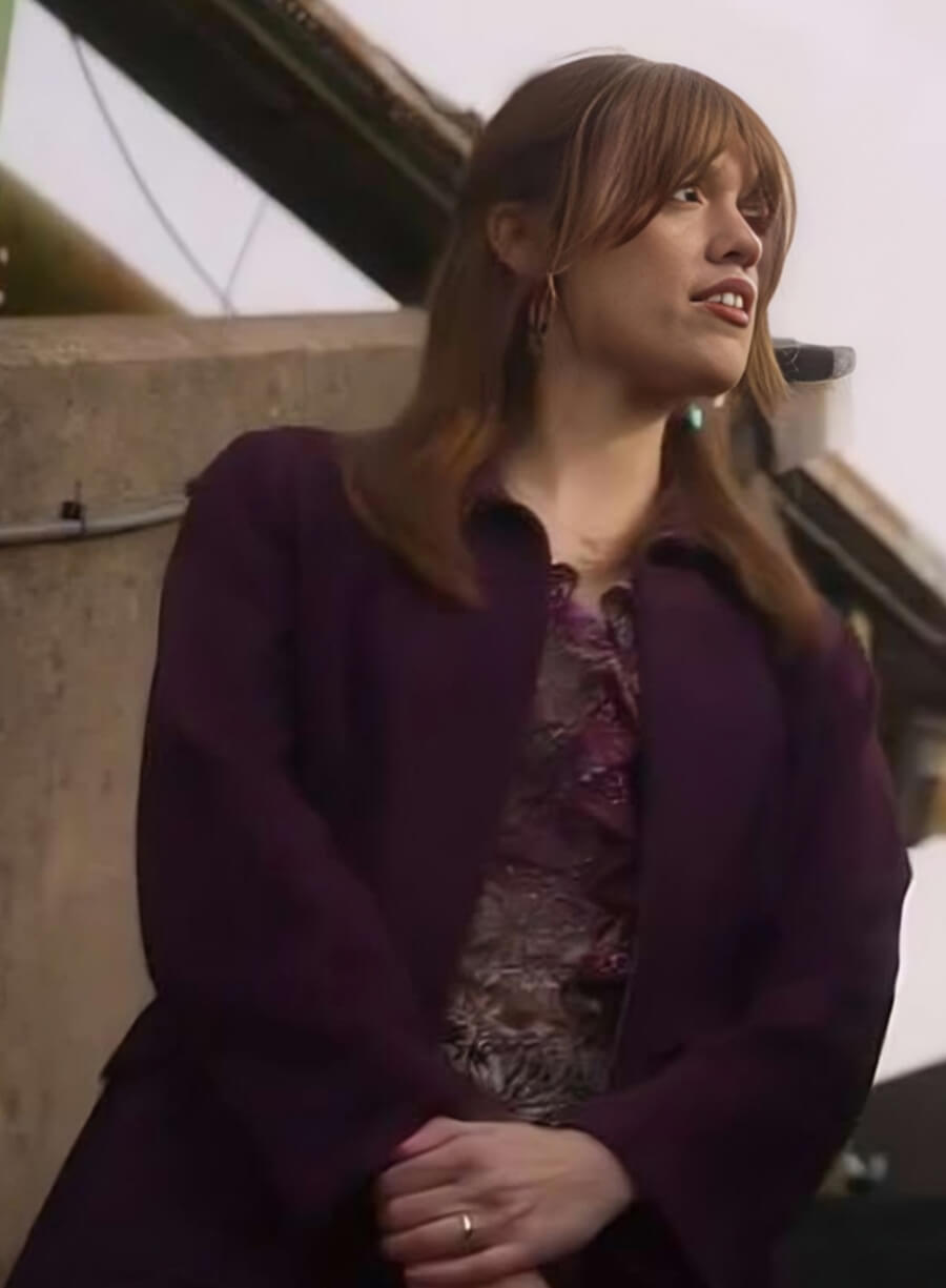 Toxic Town Aimee Lou Wood Purple Jacket