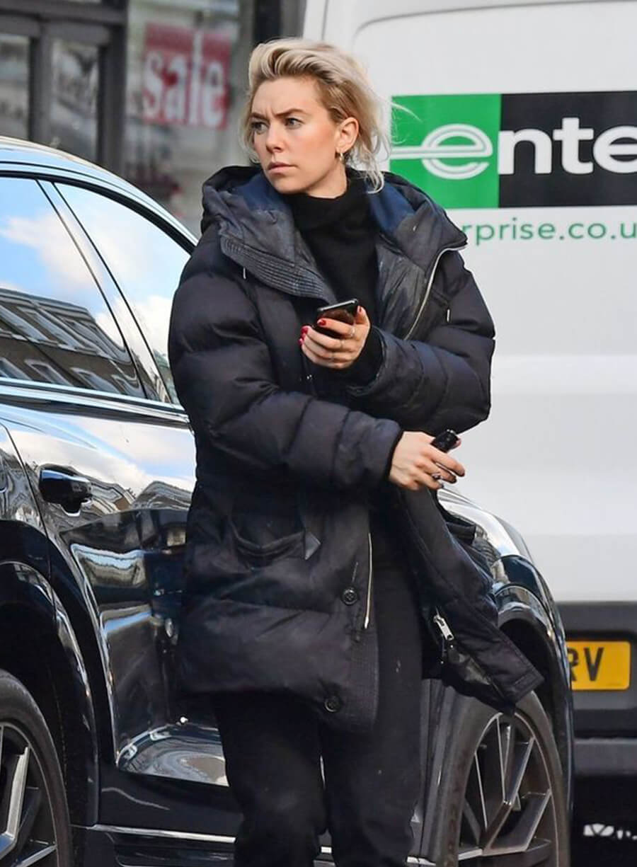 Vanessa Kirby Mission Impossible Black Puffer Coat