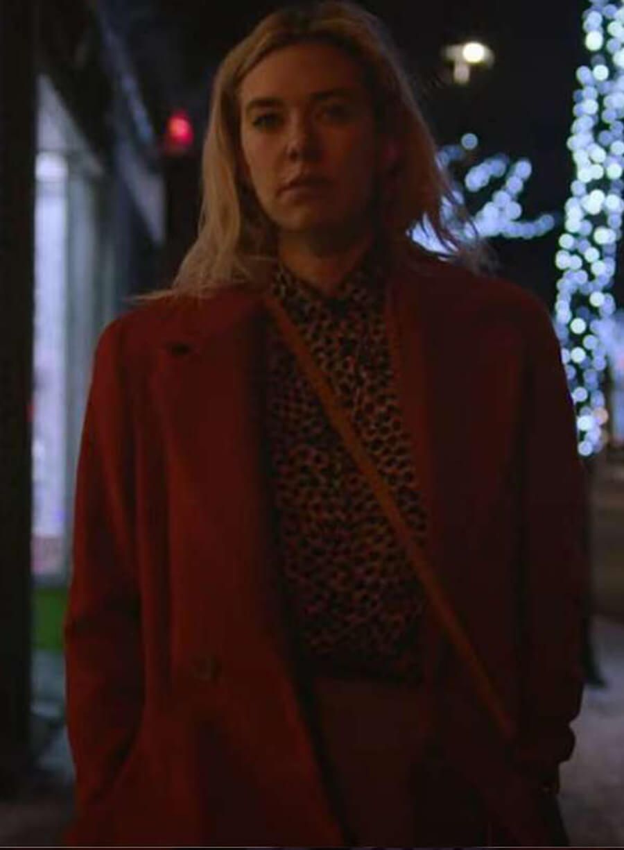 Vanessa Kirby Pieces of a Woman Red Wool Coat