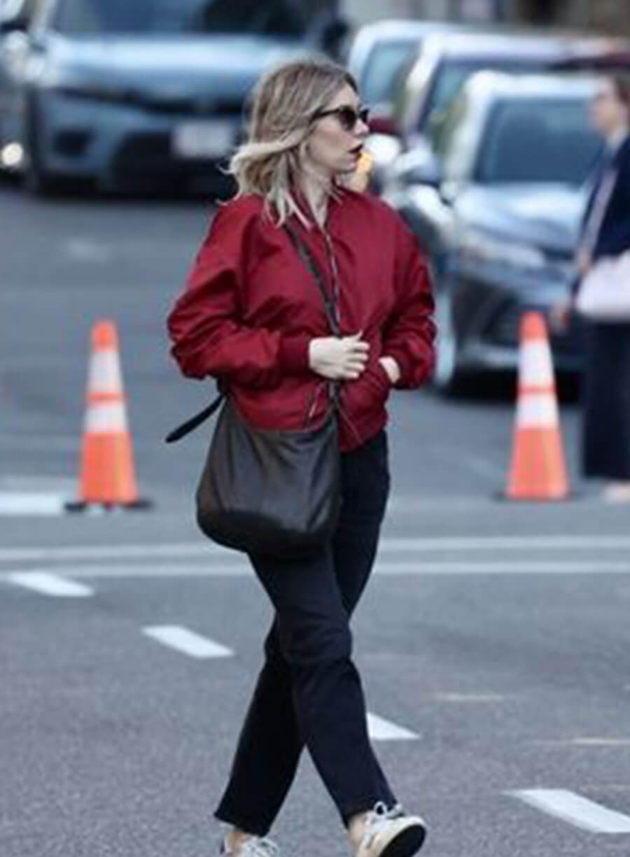 Vanessa Kirby Red Cotton Jacket