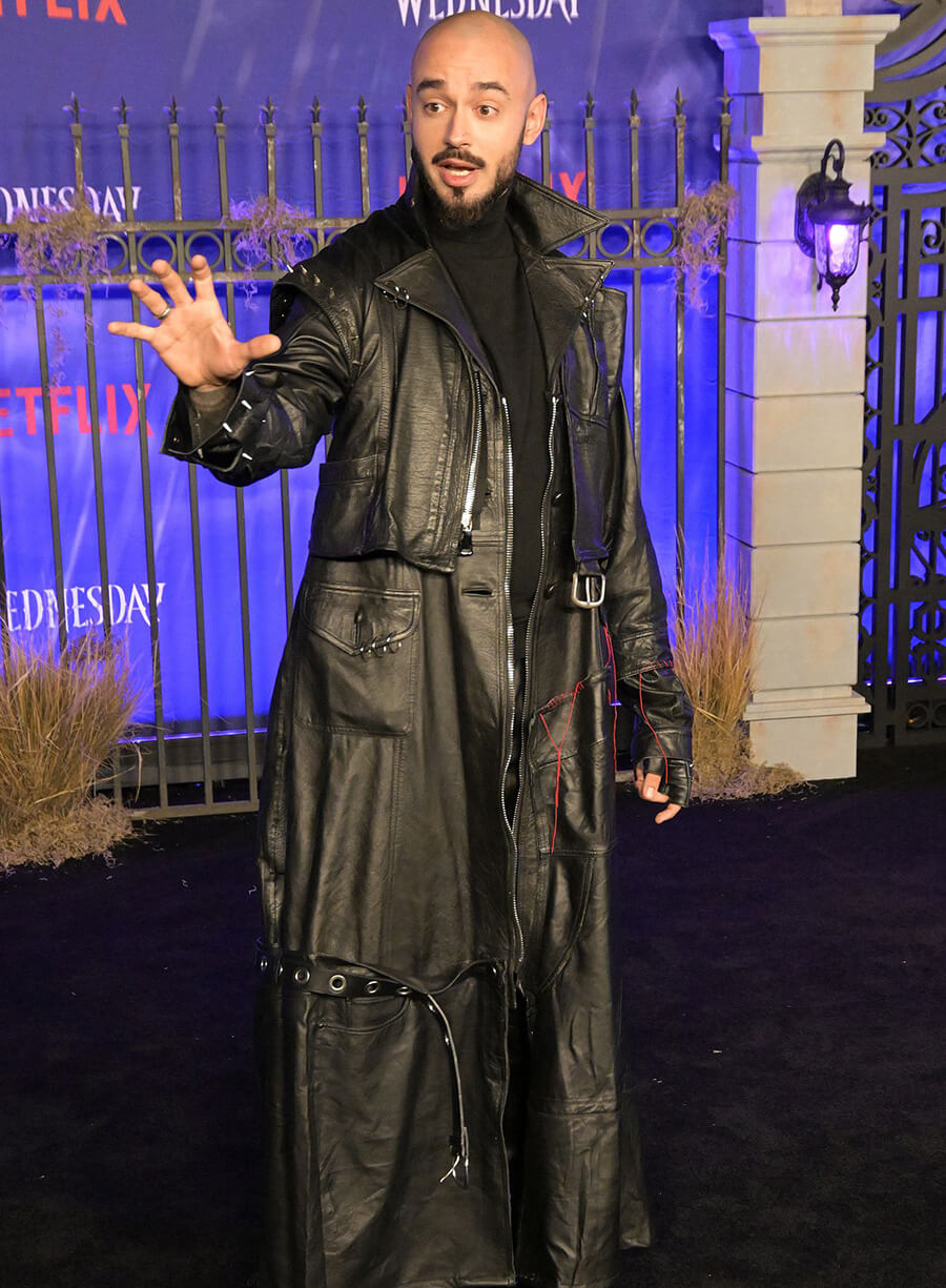Victor Dorobantu Webnesday Premiere Leather Coat