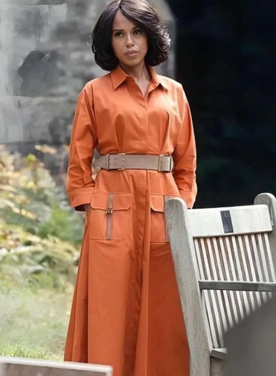 Wake Up Dead Man 2025 Vera Draven Orange Coat