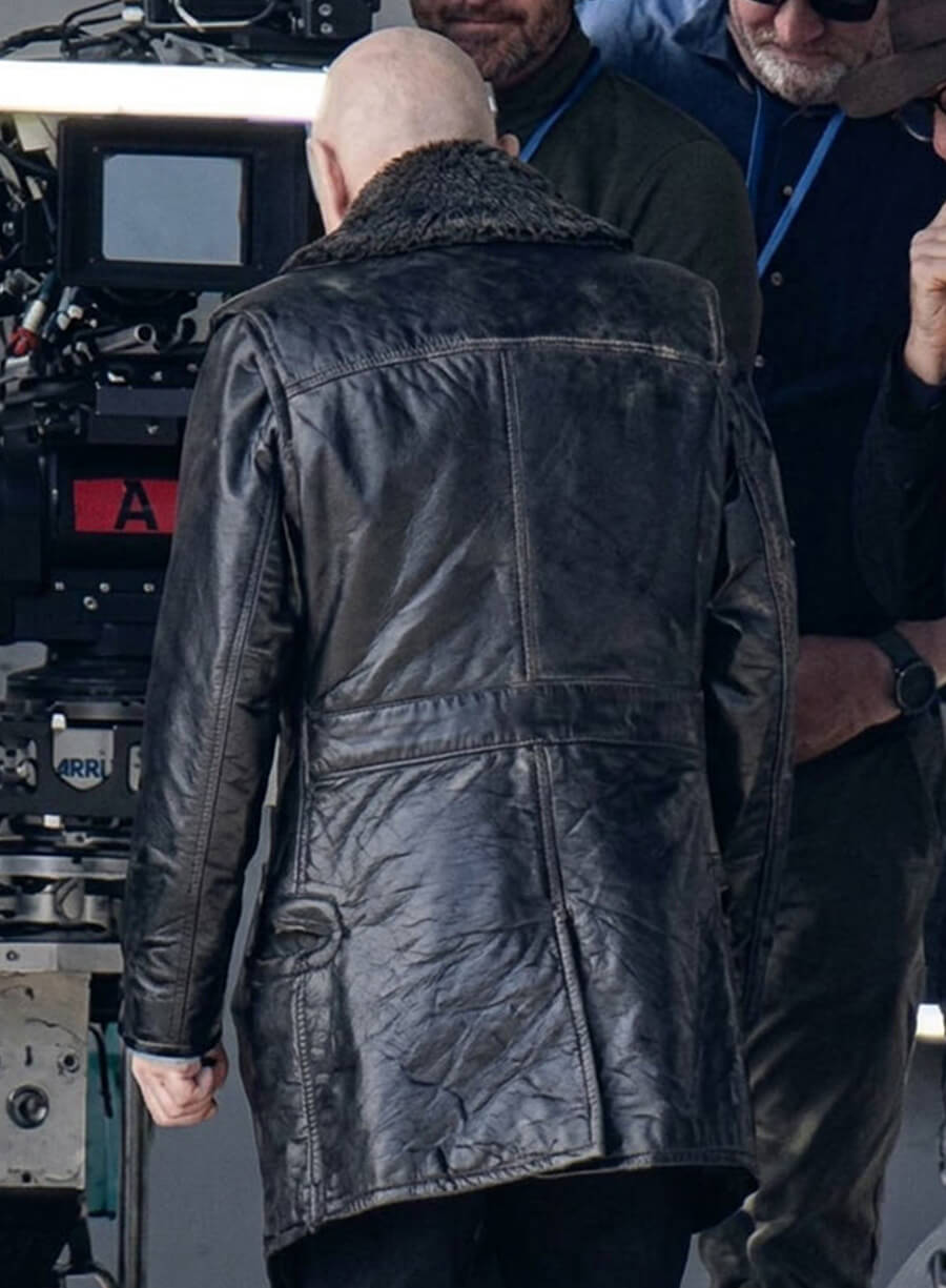 Wednesday S03 Uncle Fester Black Shearling Coat