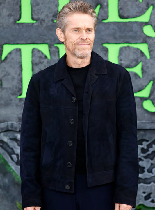 Willem Dafoe Beetlejuice Beetlejuice Premiere Black Suede Jacket