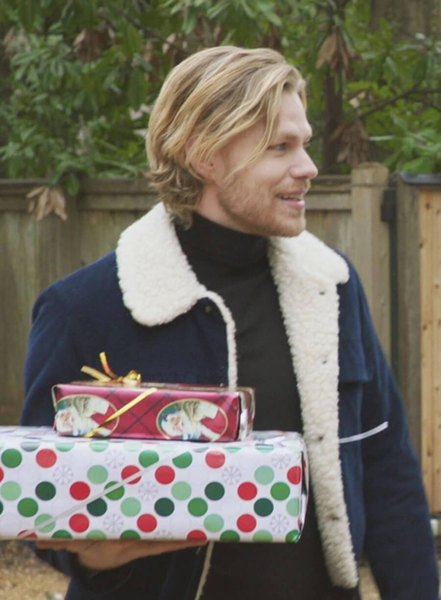 Winston Thompson 12 Dates of Christmas Blue Suede Jacket