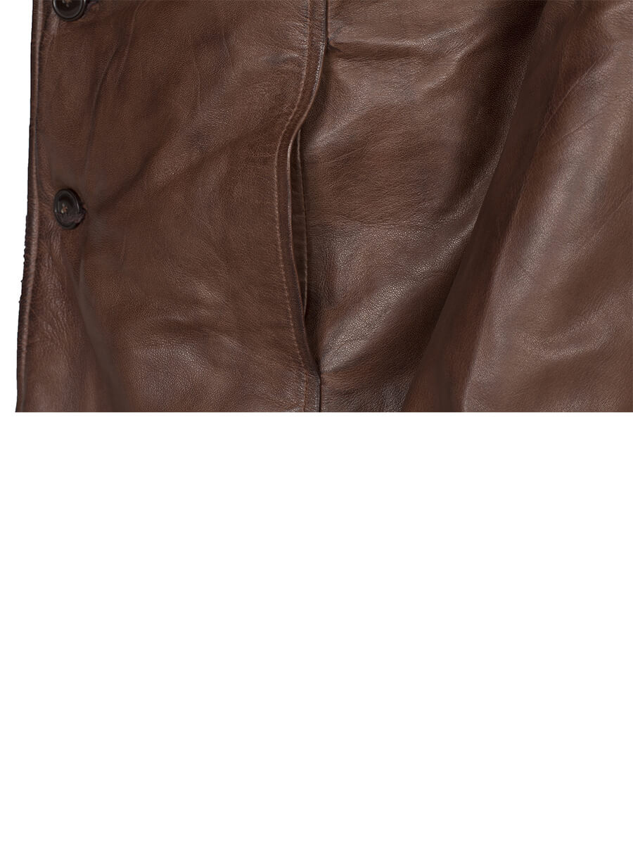 X men Wolverine Hugh Jackman Brown Leather Coat