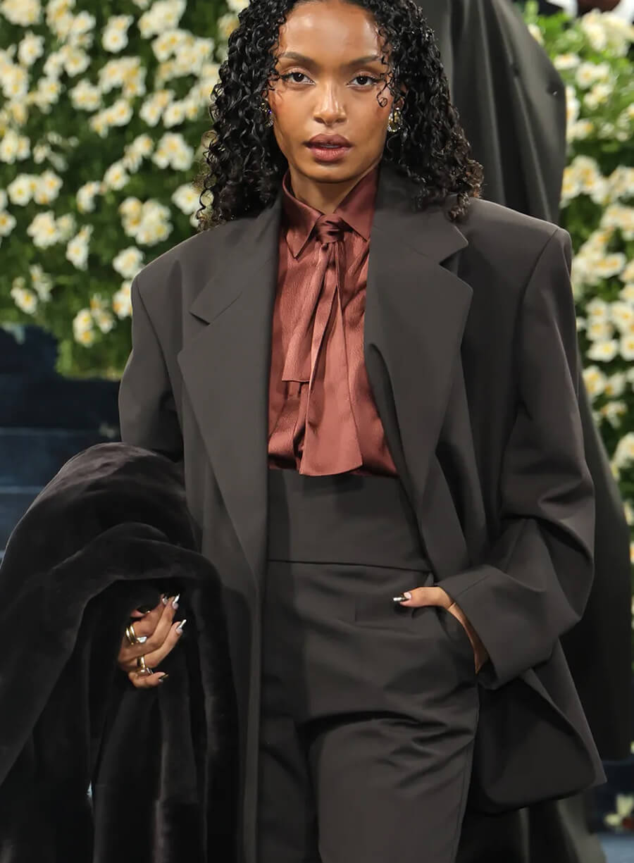 Yara Shahidi Met Gala 2025 Grey Coat