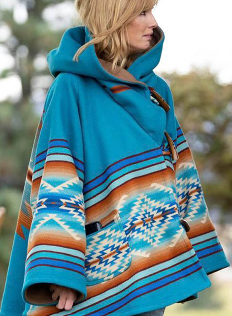 Beth Dutton Blue Poncho