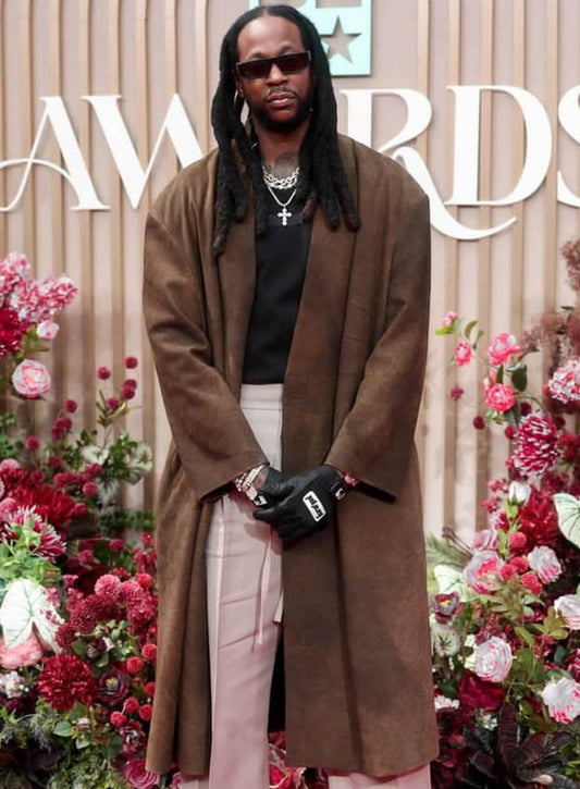 2 Chainz Bet Award 2025 Brown Suede Coat