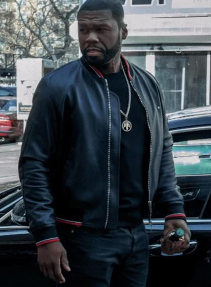 50 Cent Power Black Leather Jacket