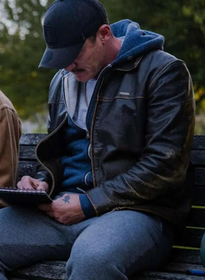 5lbs of Pressure Luke Evans Brown Leather Jacket