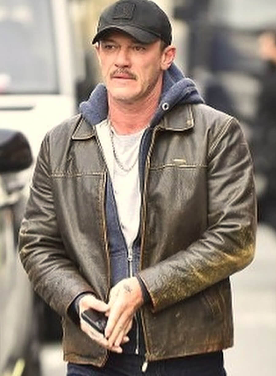 5lbs of Pressure Luke Evans Brown Leather Jacket