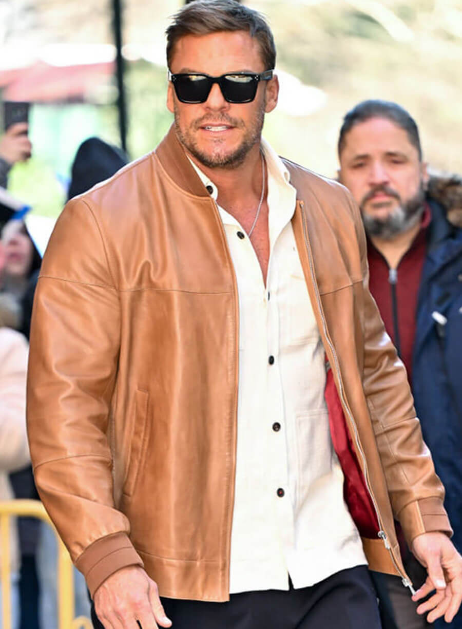 Alan Ritchson Ordinary Angels 2024 Brown Leather Jacket