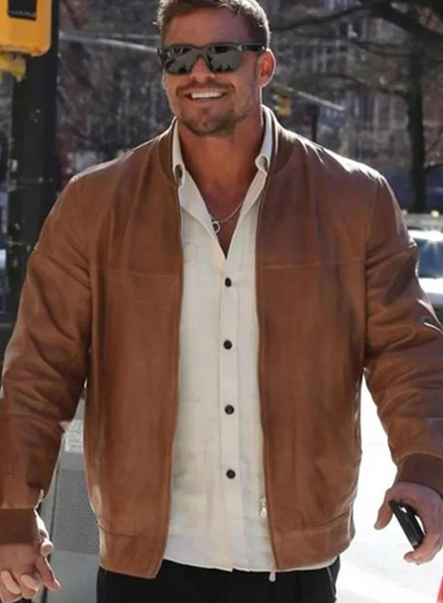 Alan Ritchson Ordinary Angels 2024 Brown Leather Jacket