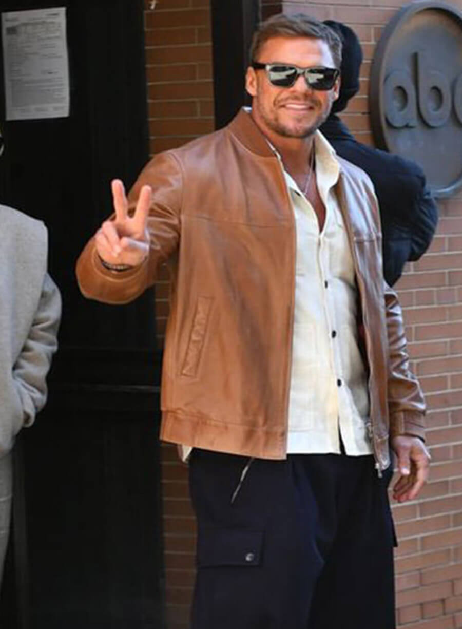 Alan Ritchson Ordinary Angels 2024 Brown Leather Jacket