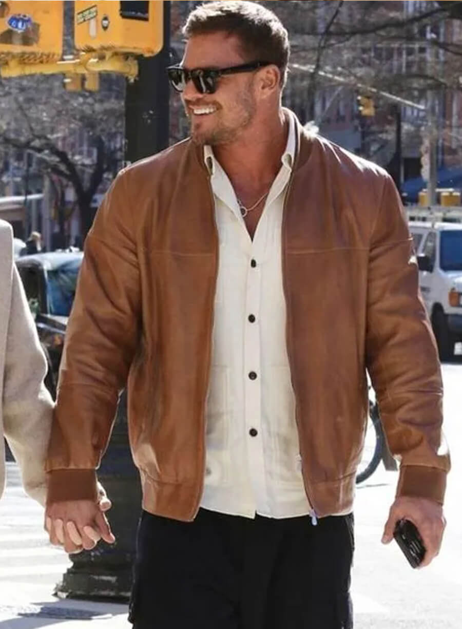 Alan Ritchson Ordinary Angels 2024 Brown Leather Jacket