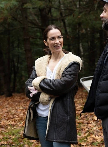 Revival S01 Melanie Scrofano Shearling Hooded Jacket