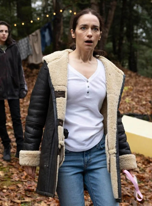 Revival S01 Melanie Scrofano Shearling Hooded Jacket