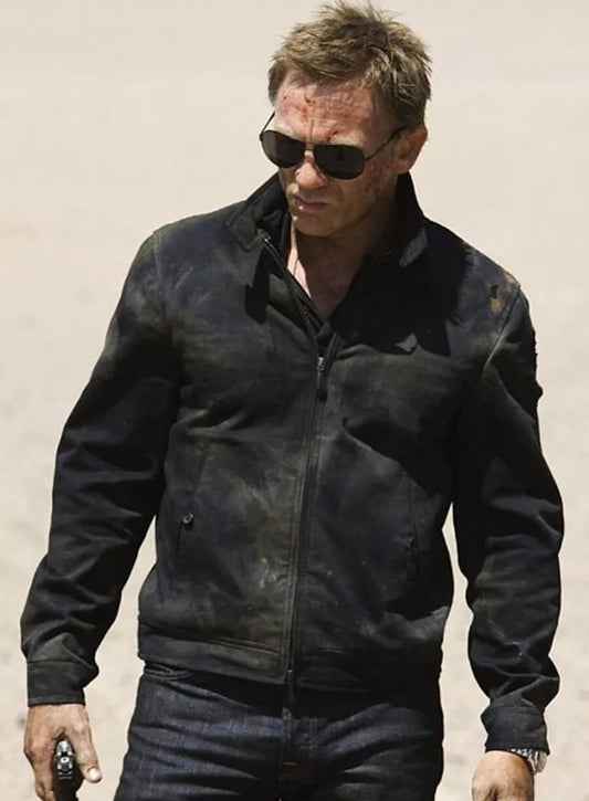 James Bond Skyfall Black Leather Jacket