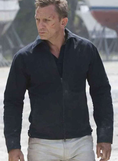James Bond Skyfall Black Leather Jacket