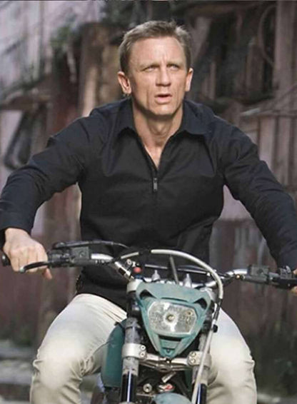 James Bond Skyfall Black Leather Jacket