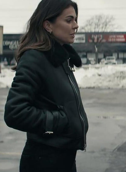 Karla Dixon Reacher S02 Black Shearling Jacket