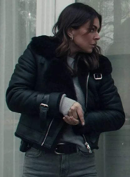 Karla Dixon Reacher S02 Black Shearling Jacket