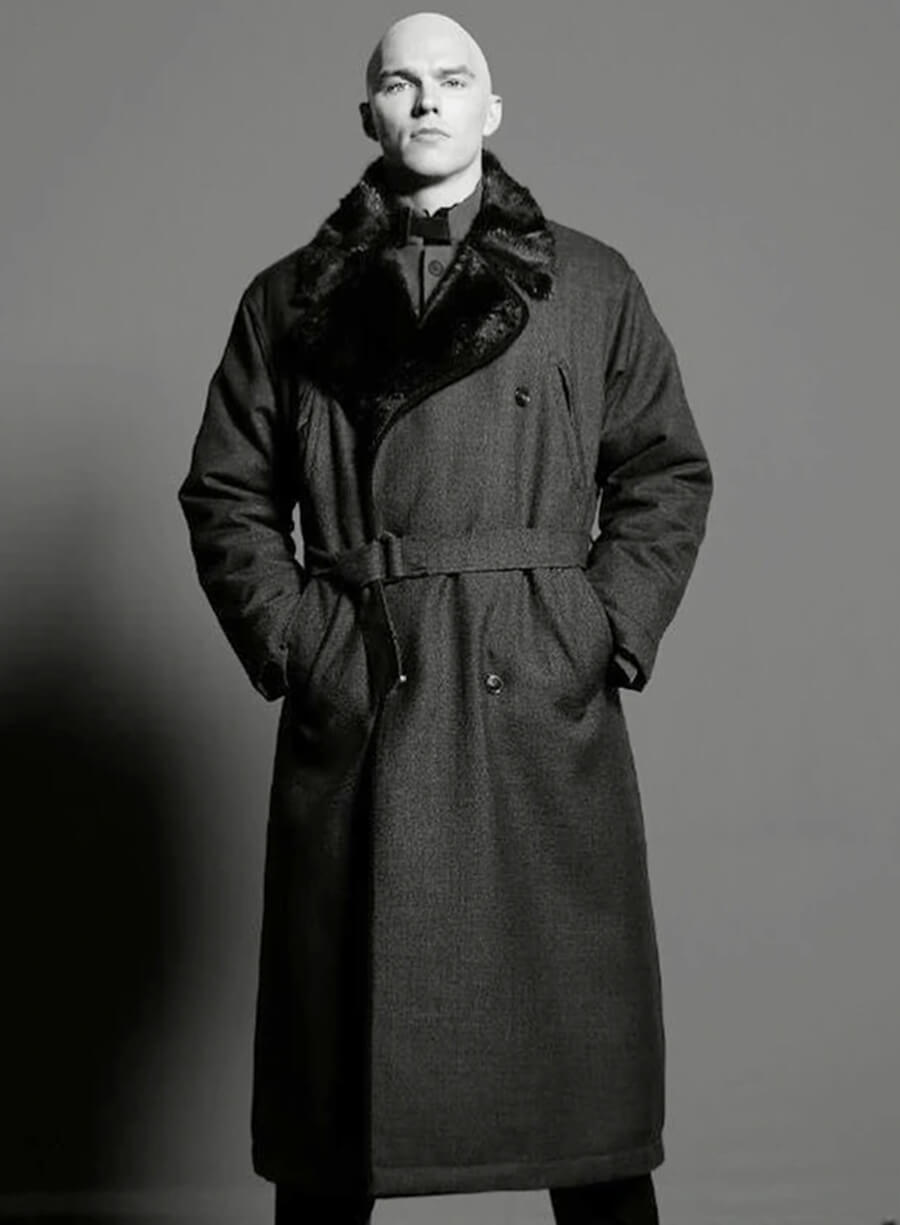 Nicholas Hoult Superman 2025 Black Wool Coat