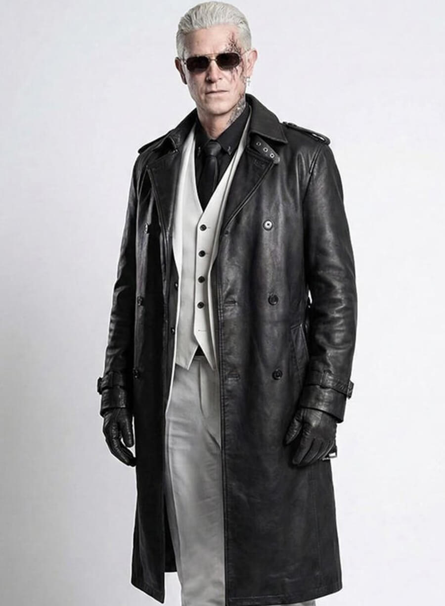 Resident Evil Reqium Zeno Black Leather Coat Outfit