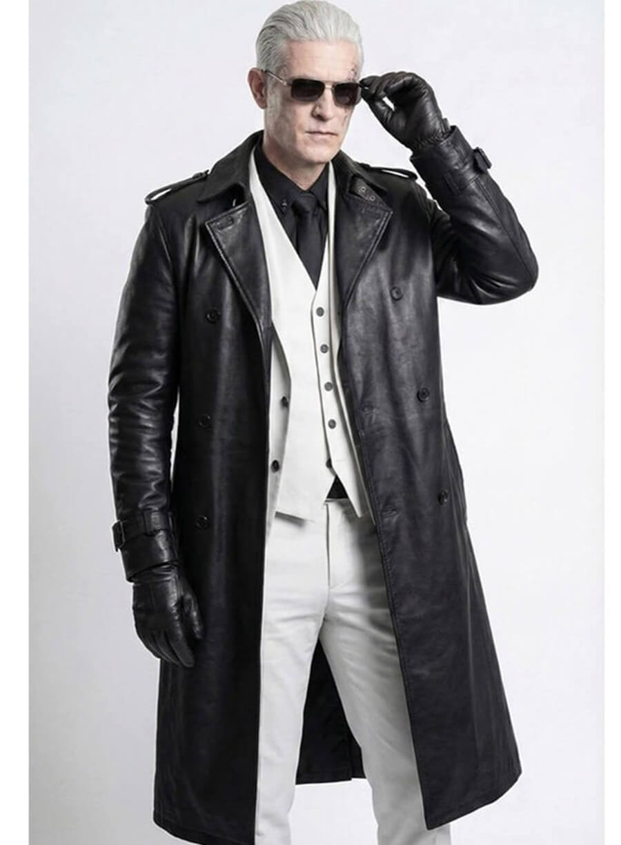Resident Evil Reqium Zeno Black Leather Coat Outfit