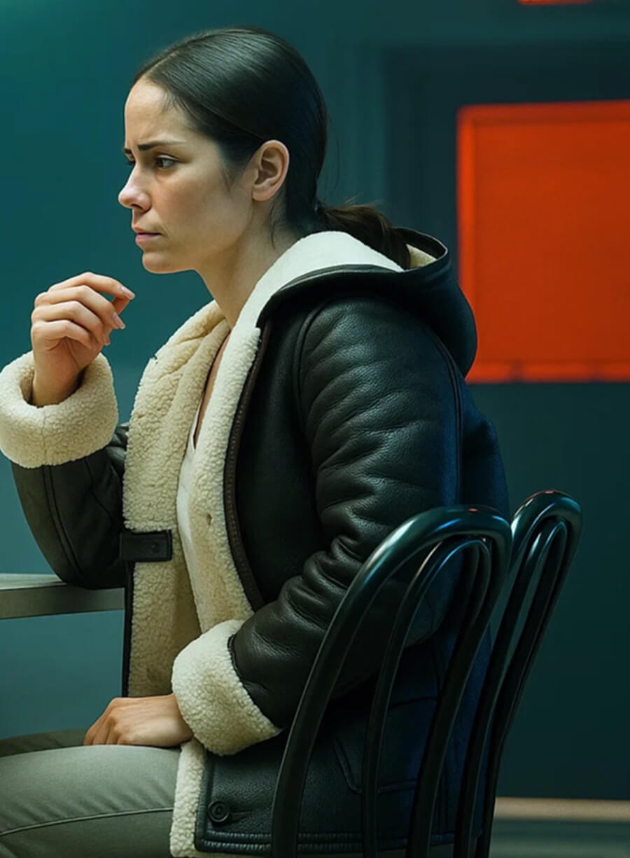 Revival S01 Melanie Scrofano Shearling Hooded Jacket