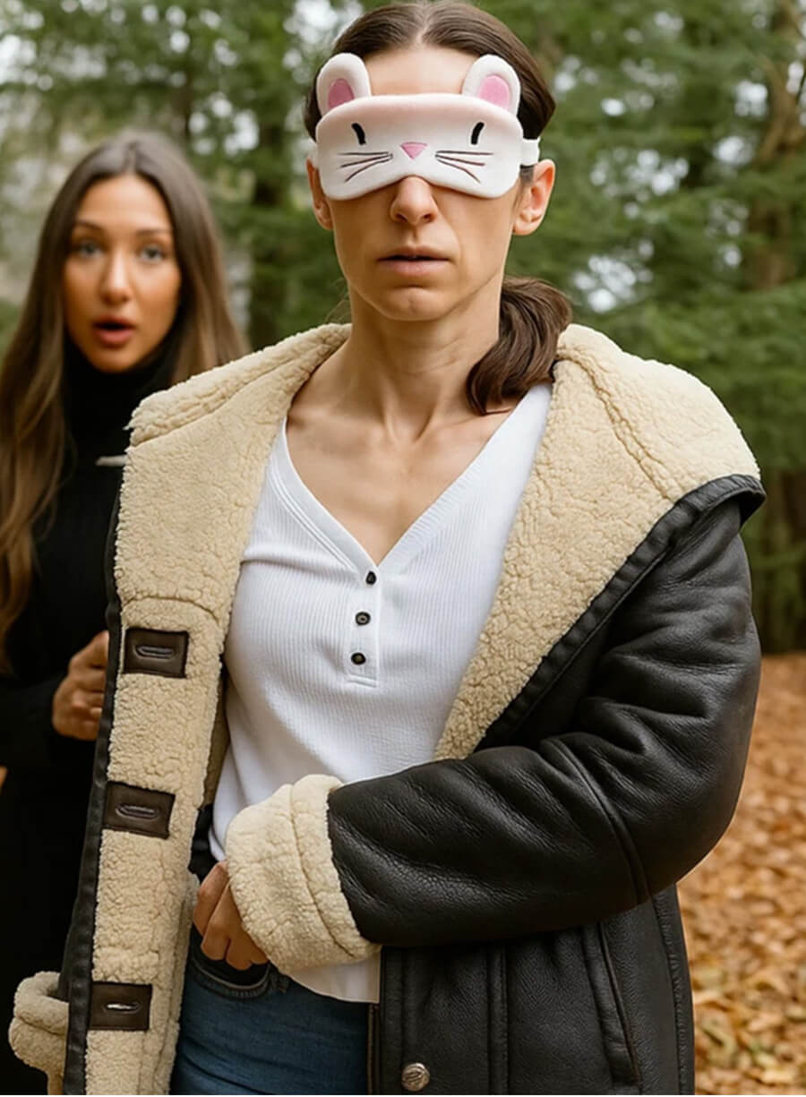 Revival S01 Melanie Scrofano Shearling Hooded Jacket