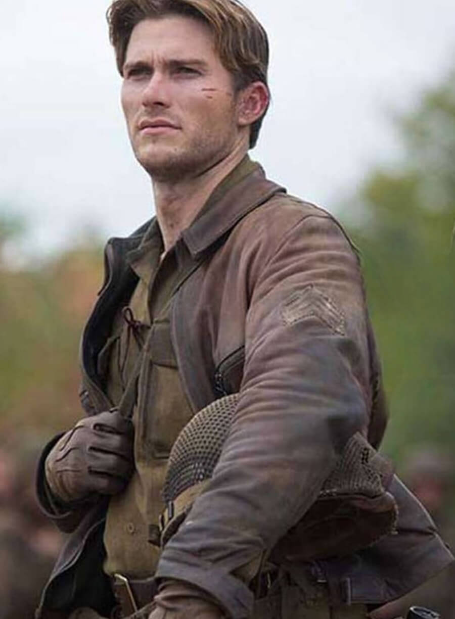 Scott Eastwood Fury Distressed Brown Leather Jacket
