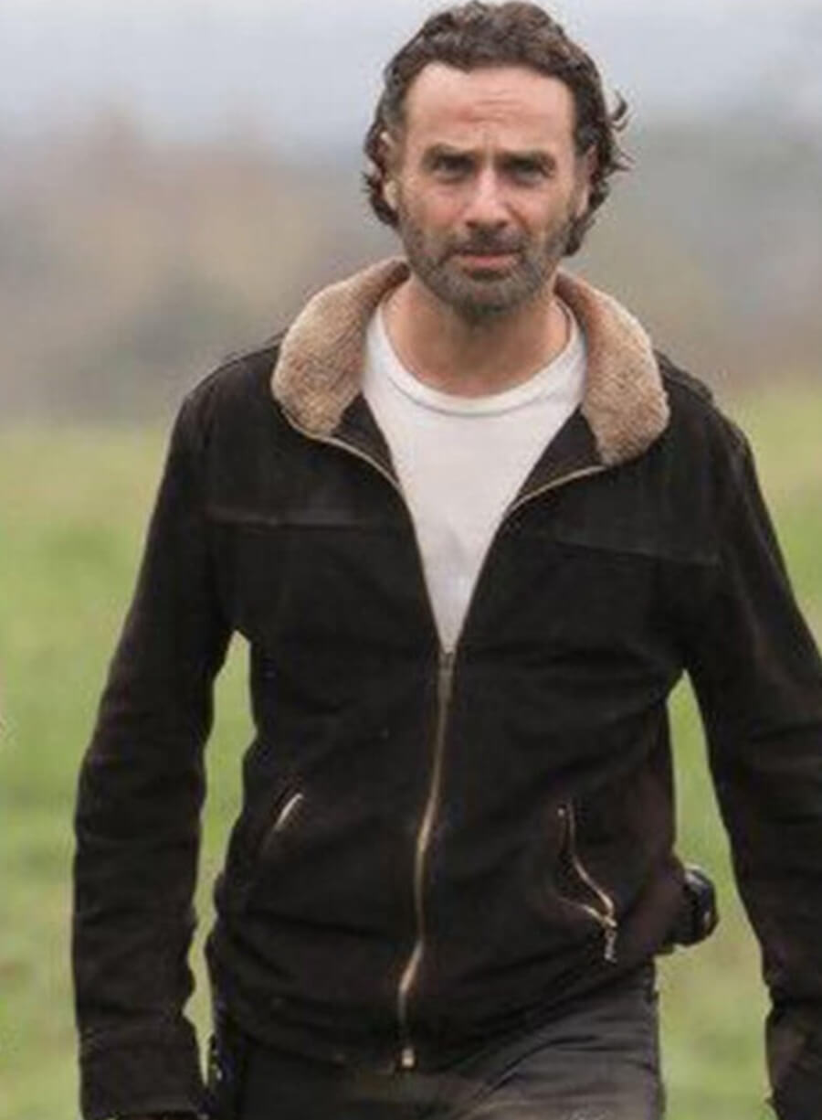The Walking Dead S5 Rick Grimes Brown Suede Leather Jacket