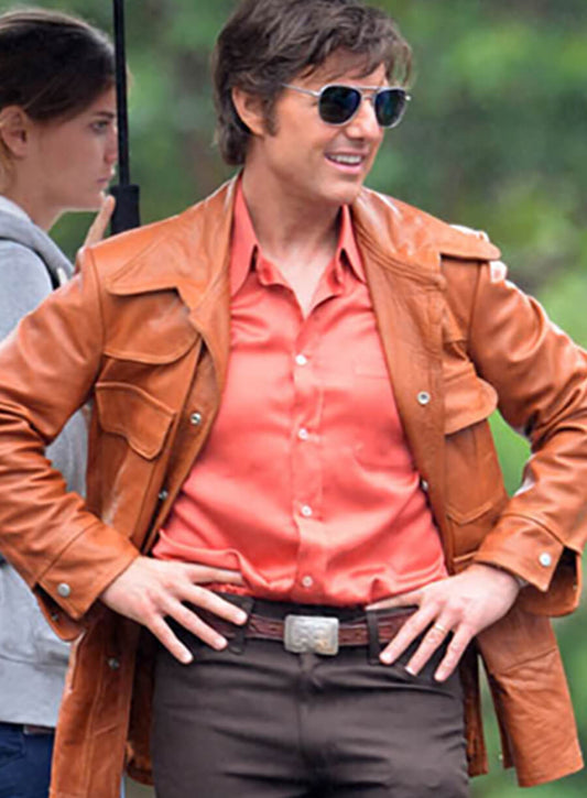 Tom Cruise American Made Brown Leather Jacket