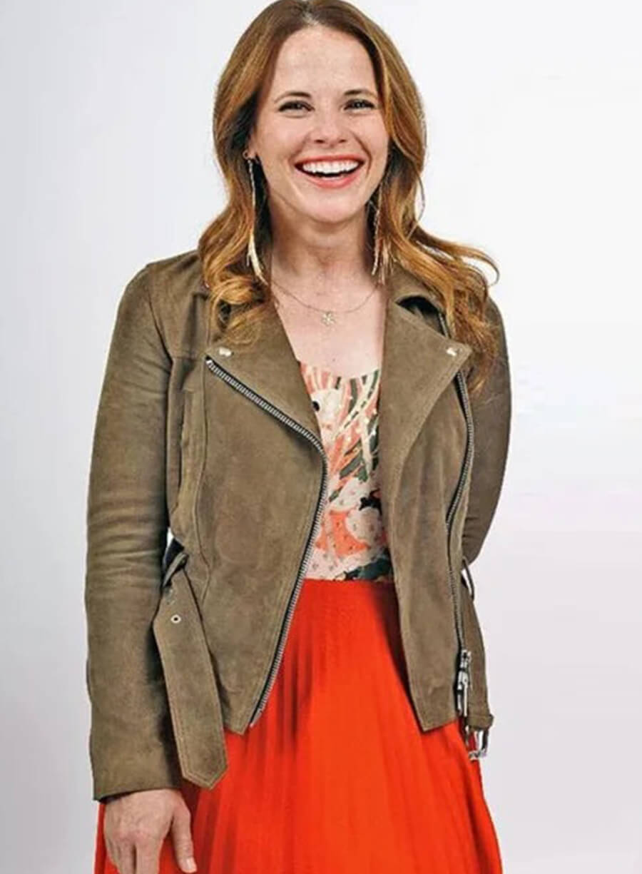 A Cherry Pie Christmas 2025 Katie Leclerc Suede Jacket