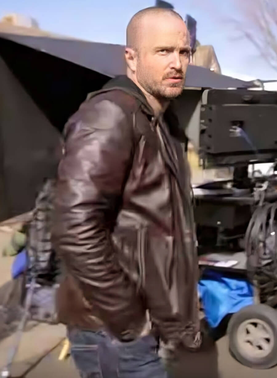 Aaron Paul El Camino A Breaking Bad Movie Leather Jacket