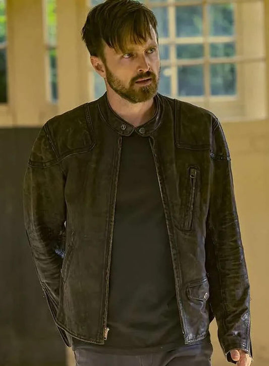 Aaron Paul Westworld Season 4 Black Leather Jacket